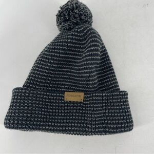 Pendleton beanie hat grey black Pom Pom